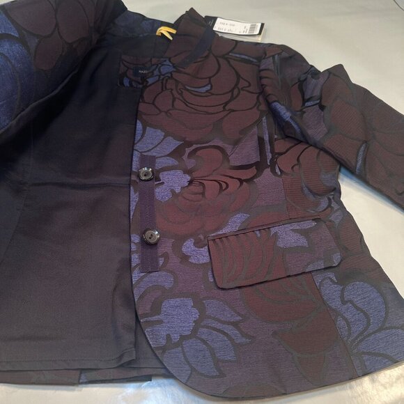 Piazza Sempione Italy Floral Jacquard Blazer Womens Button Up  Jacket Lined New - Picture 6 of 16